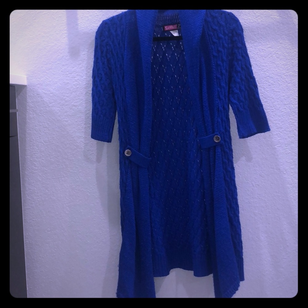 Royal Blue 3/4 sleeve cardigan